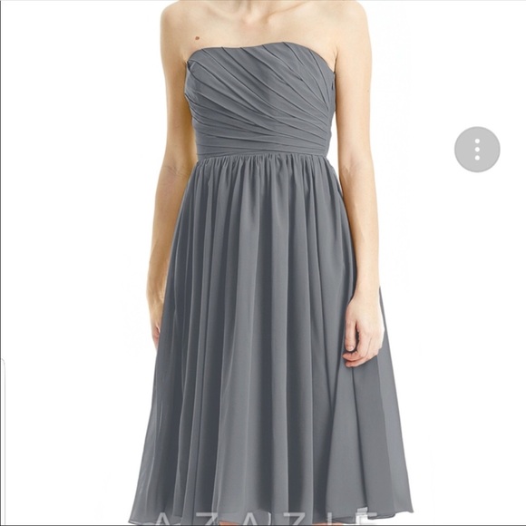 Azazie dusty blue bridesmaid dress size A6 - Picture 2 of 2